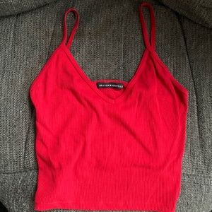 Brandy Melville Ribbed Red Crop Top